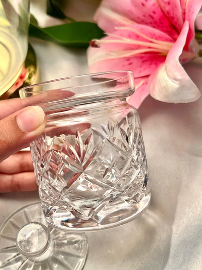 Vintage Clear Crystal Lidded Storage Jar – 4 Inch