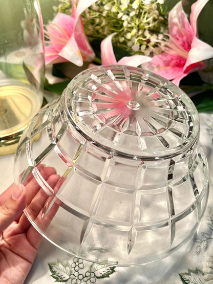 Vintage Clear Crystal Large Serving Bowl – 9 Inch