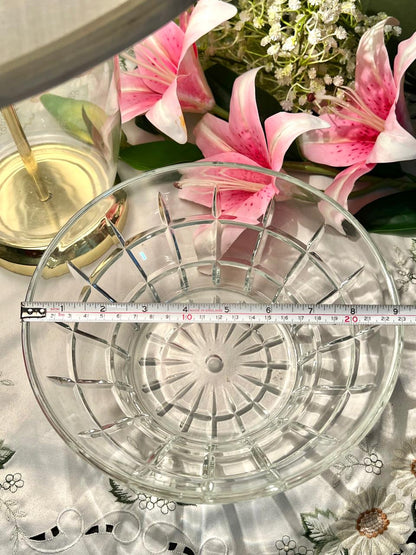 Vintage Clear Crystal Large Serving Bowl – 9 Inch