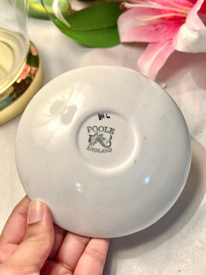 Poole England Hand-Painted Floral Ceramic decor Plate, Approx. 5 in
