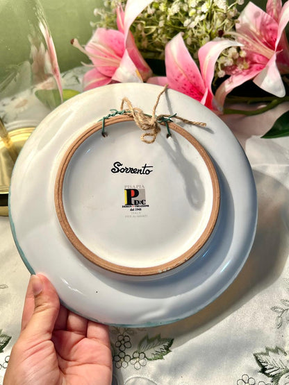 Hand Painted Pisapia Sorrento Italy Ceramic Scenic Wall Plate, Approx. 8 in