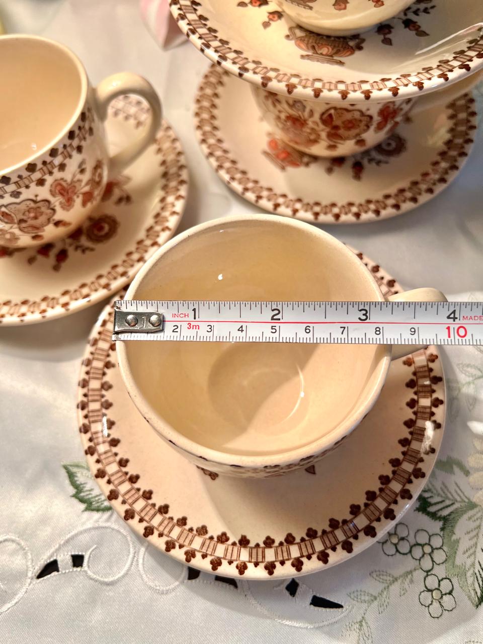 Johnson Bros Jamestown Staffordshire 4 Cup & Saucer Set