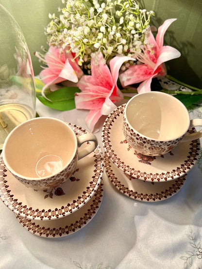Johnson Bros Jamestown Staffordshire 4 Cup & Saucer Set