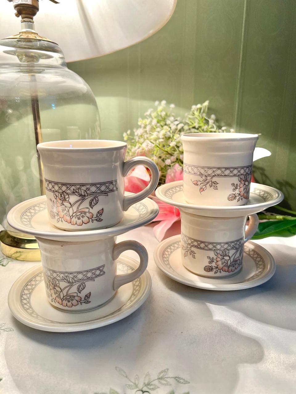 Biltons England Floral Cup & Saucer Set, 8-Piece