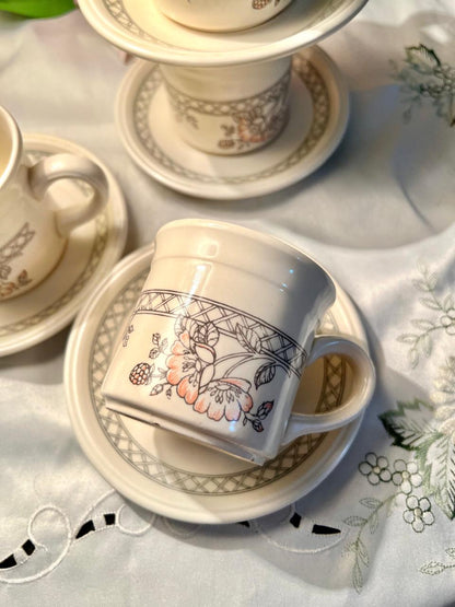 Biltons England Floral Cup & Saucer Set, 8-Piece