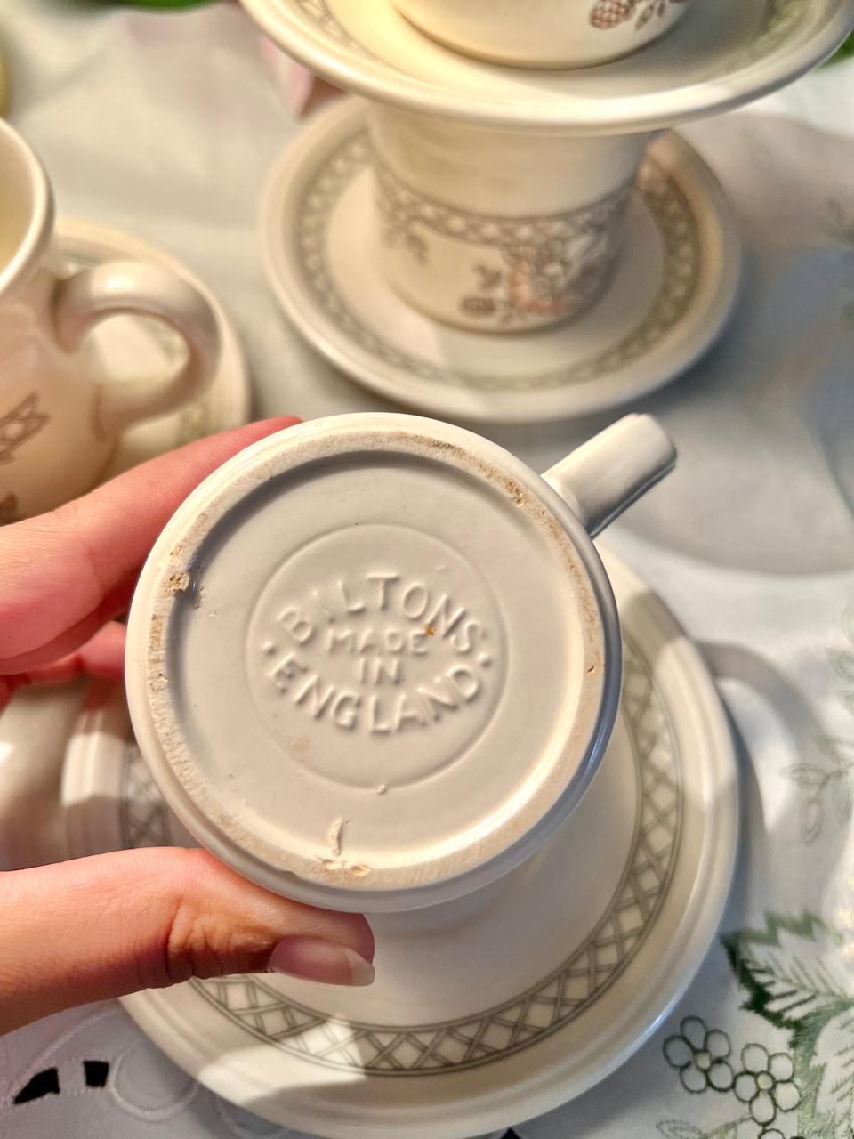 Biltons England Floral Cup & Saucer Set, 8-Piece