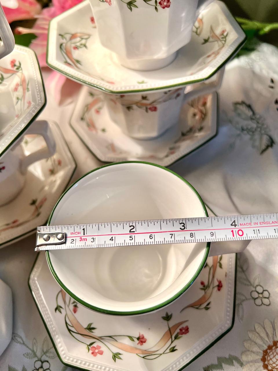 Johnson Bro’s Eternal Beau Cup & Saucer Set, 11-Piece, 3.5 in