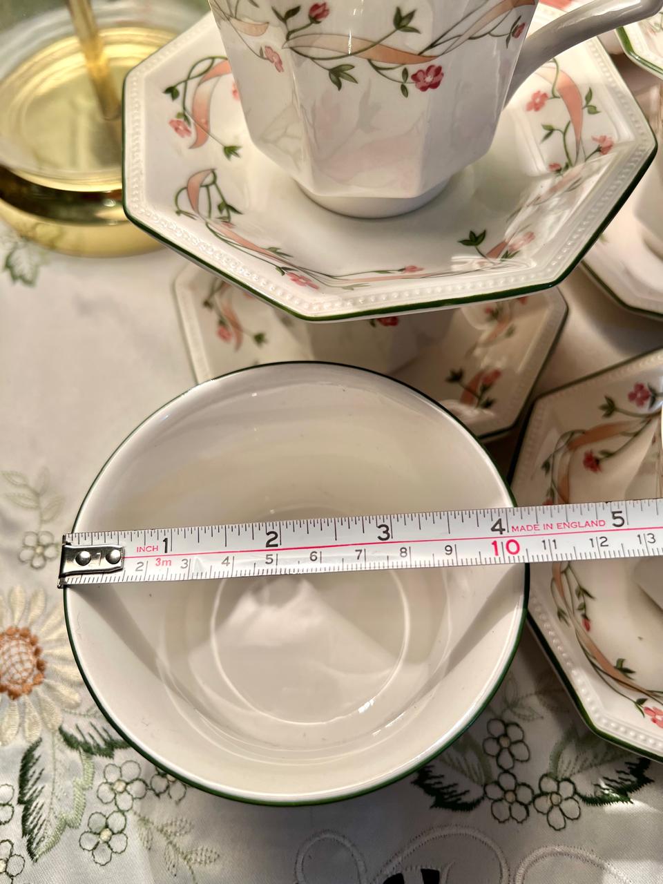 Johnson Bro’s Eternal Beau Cup & Saucer Set, 11-Piece, 3.5 in
