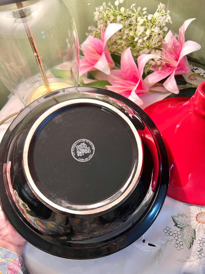 Large Red & Black Tagine, Approx. 8 in × 10 in