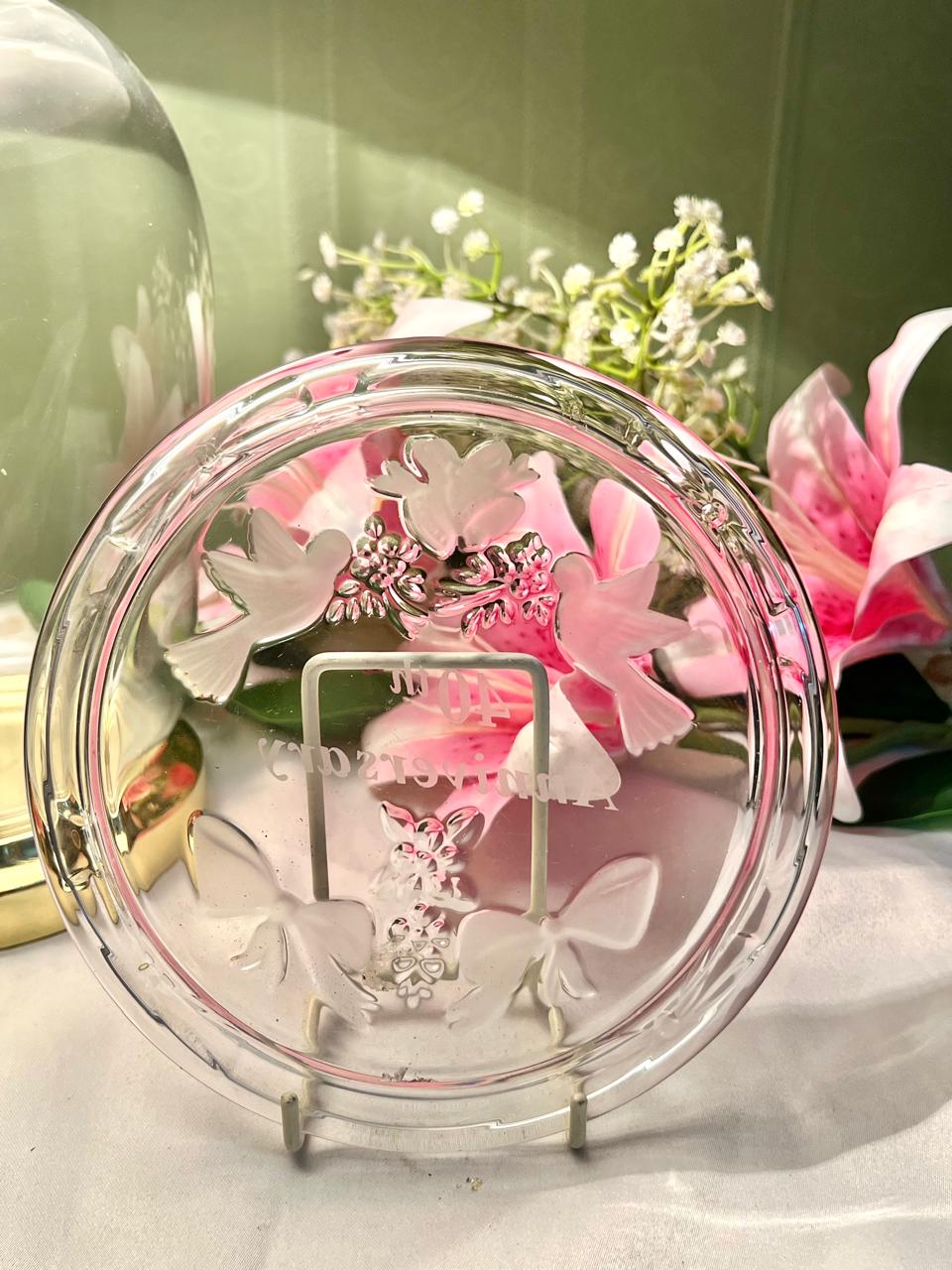 40th Anniversary Crystal Decorative Plate 7 in
