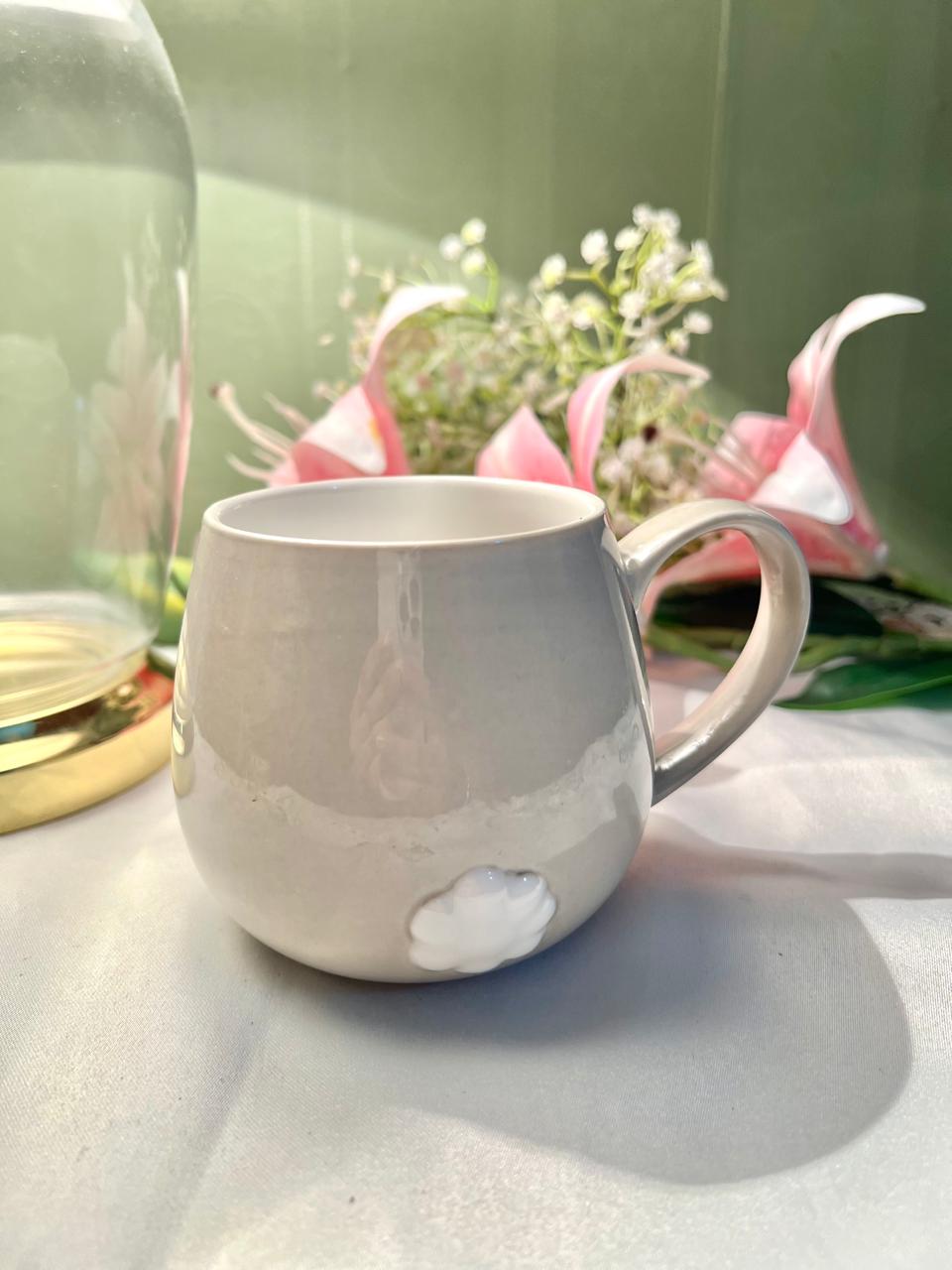 Bunny M&S Home Grey Ceramic Mug, 1-Piece, Approx. 4 in
