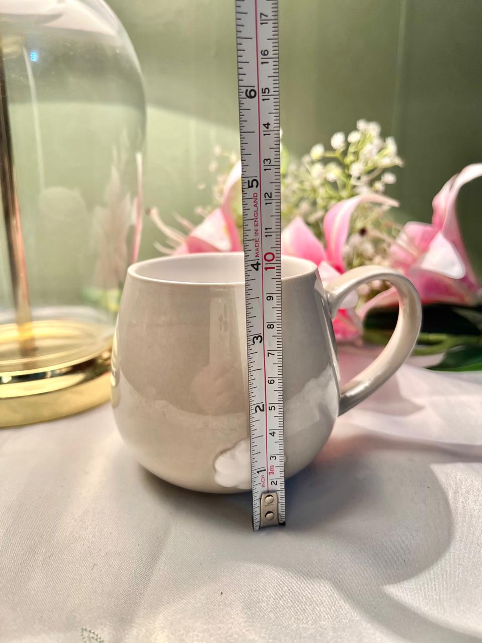 Bunny M&S Home Grey Ceramic Mug, 1-Piece, Approx. 4 in