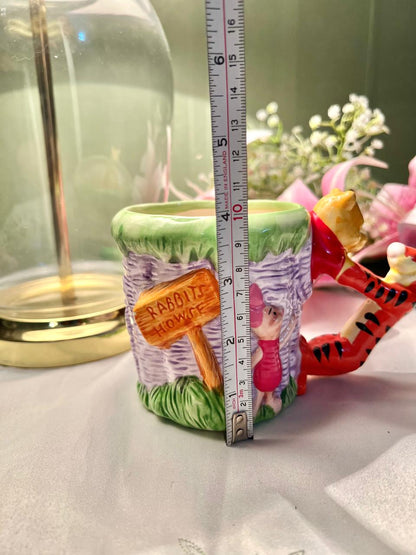 Hand Painted Rabbit’s House Character Ceramic Mug, Multicolour, 4 in
