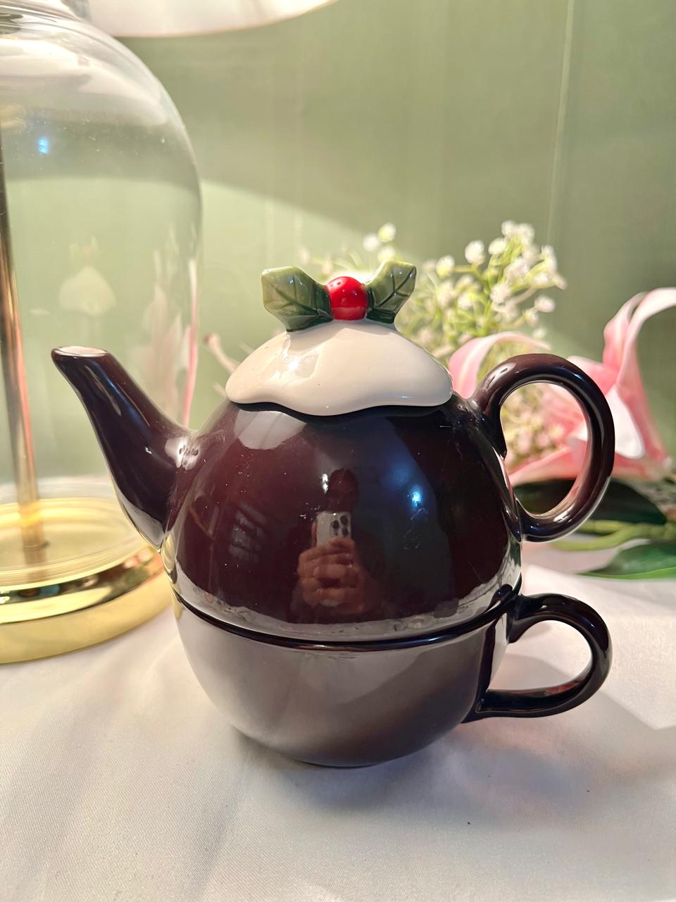Hand Painted Tea-for-One Teapot & Cup Set, 3-Piece, 5.5 in