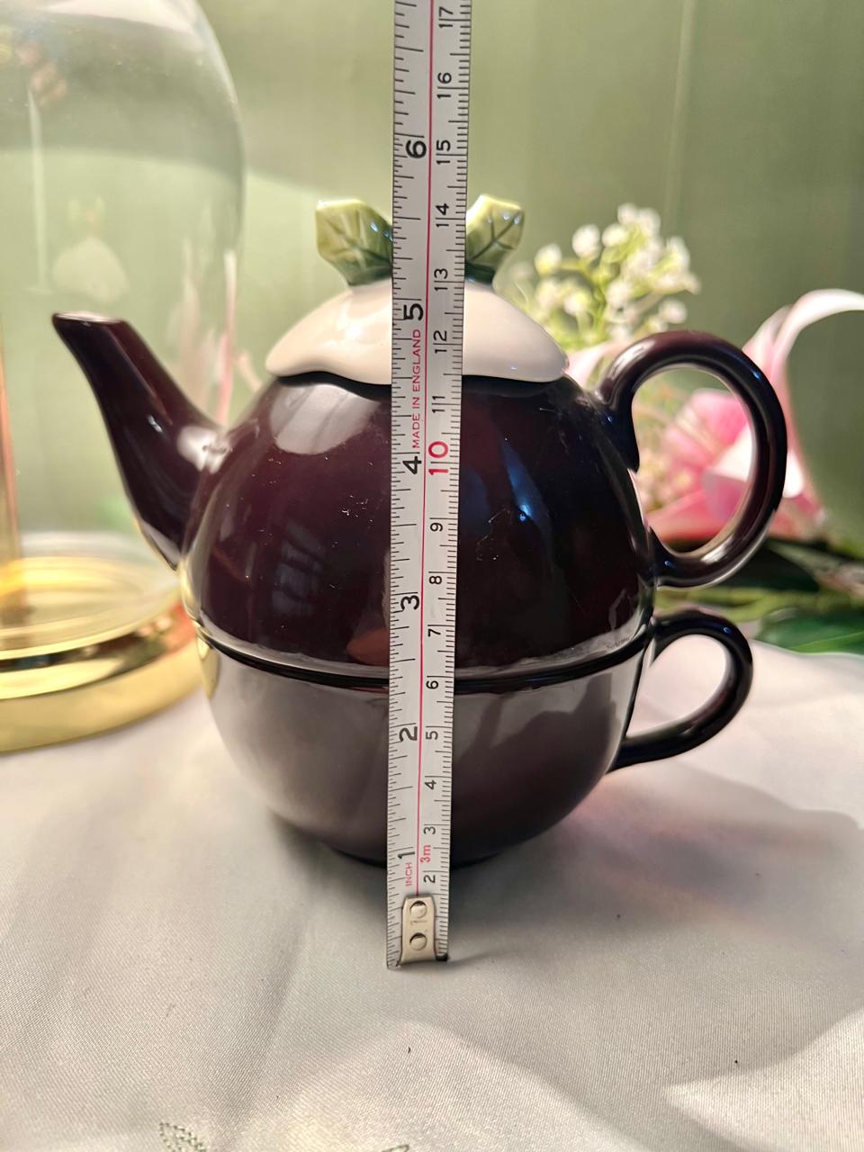 Hand Painted Tea-for-One Teapot & Cup Set, 3-Piece, 5.5 in