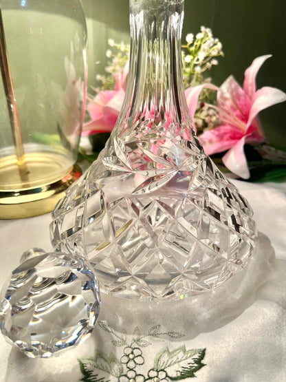9.5" Clear Crystal Decanter with Faceted Stopper