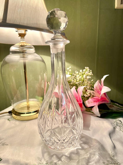 12" Clear Crystal Decanter with Faceted Stopper