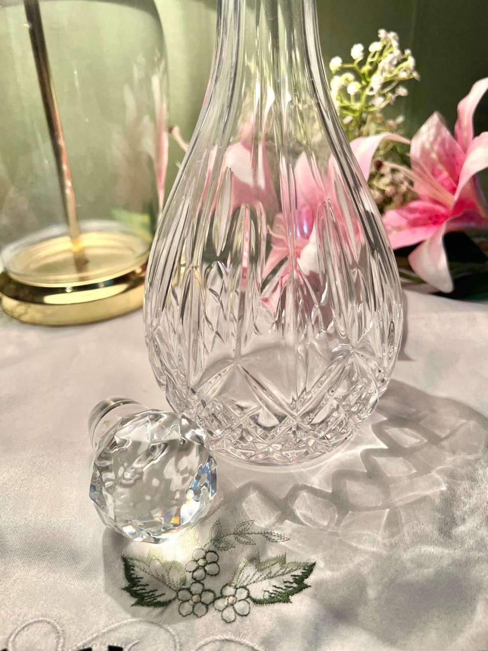 12" Clear Crystal Decanter with Faceted Stopper