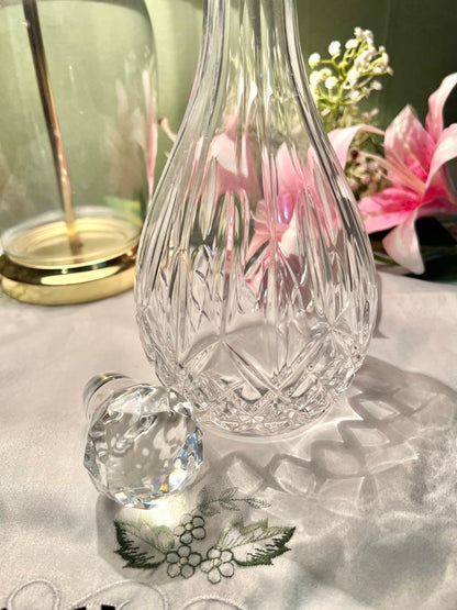 12" Clear Crystal Decanter with Faceted Stopper