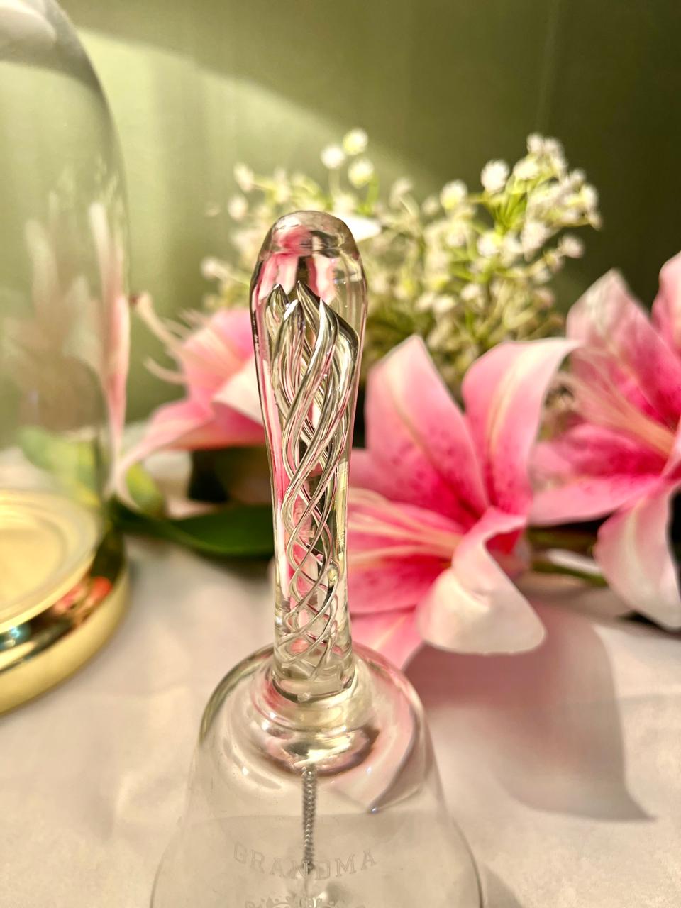 7" Clear Crystal Hand Bell with Twisted Handle