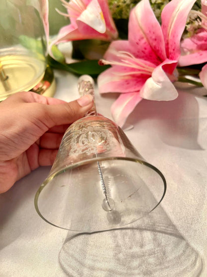 7" Clear Crystal Hand Bell with Twisted Handle
