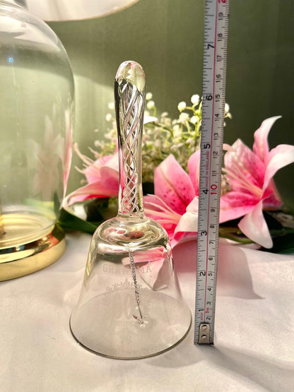 7" Clear Crystal Hand Bell with Twisted Handle