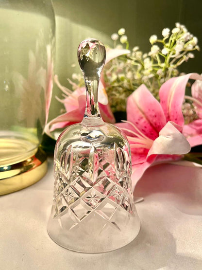 6" Clear Crystal Hand Bell with Geometric Cut Design