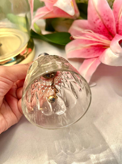 5" Clear Crystal Hand Bell with Dark Handle
