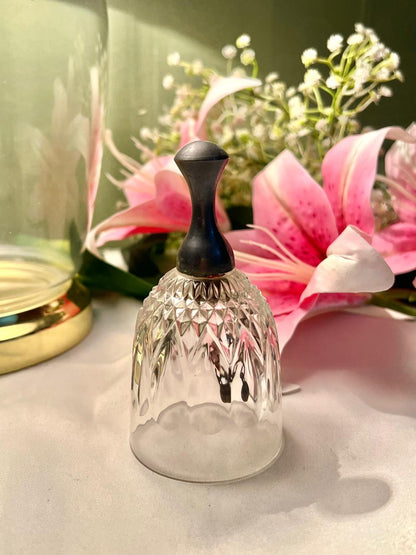 5" Clear Crystal Hand Bell with Dark Handle