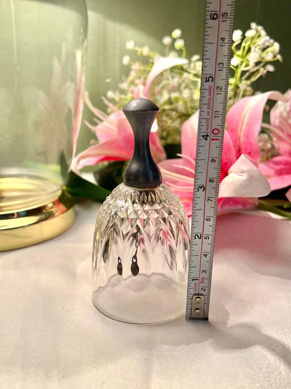 5" Clear Crystal Hand Bell with Dark Handle