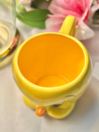Hand Painted Applause Warner Bros Tweety Yellow Ceramic Mug, 1-Piece, 4 in