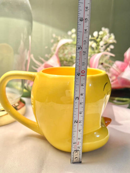 Hand Painted Applause Warner Bros Tweety Yellow Ceramic Mug, 1-Piece, 4 in