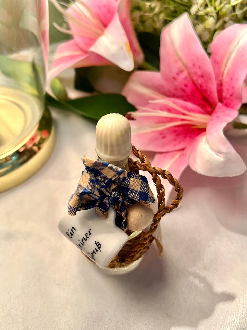 4.5" Clear Crystal Mini Bottle with Woven Cover