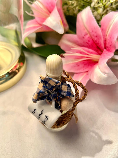 4.5" Clear Crystal Mini Bottle with Woven Cover