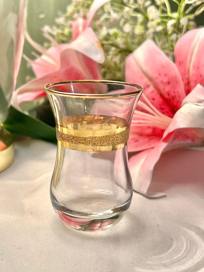 3.25" Clear Crystal Tumbler with Gold Band Detail