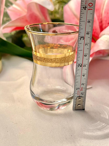3.25" Clear Crystal Tumbler with Gold Band Detail