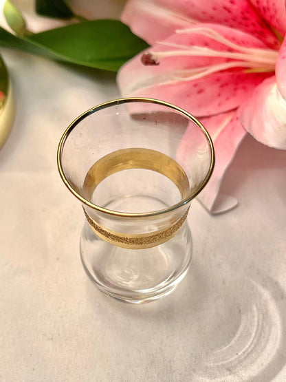 3.25" Clear Crystal Tumbler with Gold Band Detail