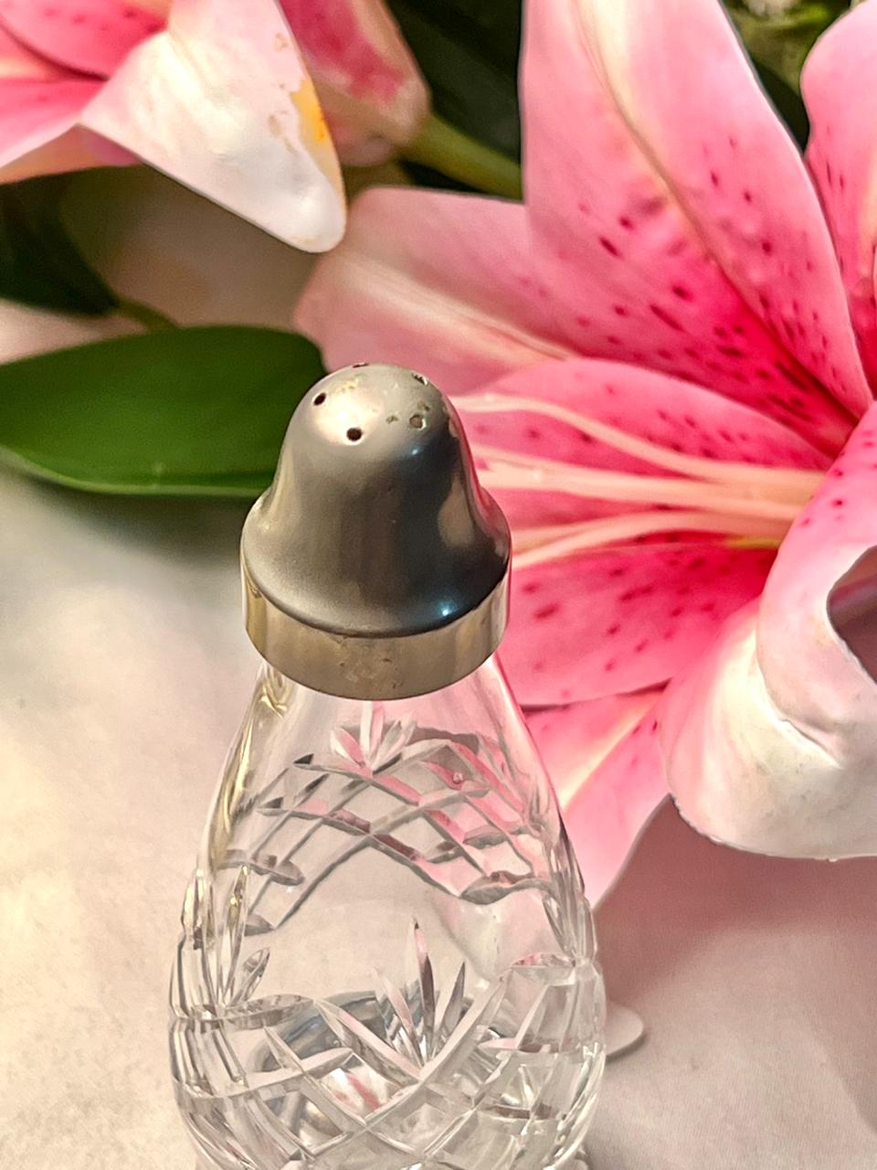 Vintage Clear Crystal Salt & Pepper Shaker 4.5 in