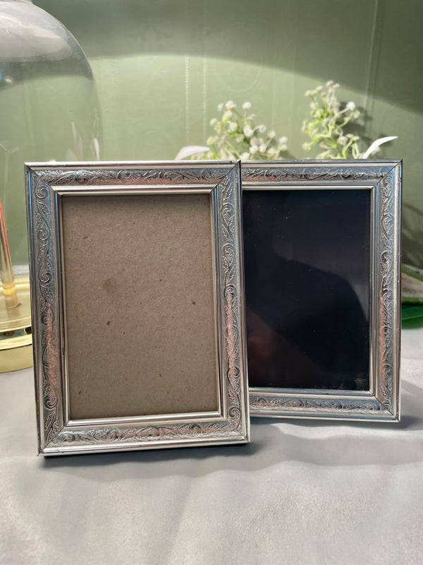Ornate Silver Photo Frame Set, 2-Piece, Approx. 6 in