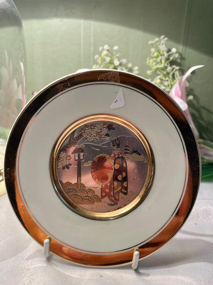 John Jenkins 24KT Gold Japanese Scene Plate, 1-Piece, 6.5 in