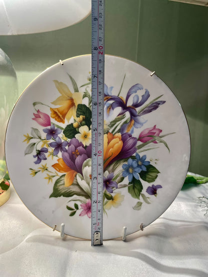 Fine Bone China Floral Decorative Plate, 1-Piece, 8 in
