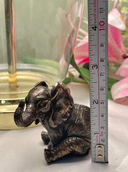 Brass  Elephant Figurine, 1-Piece, Approx. 2.5 in