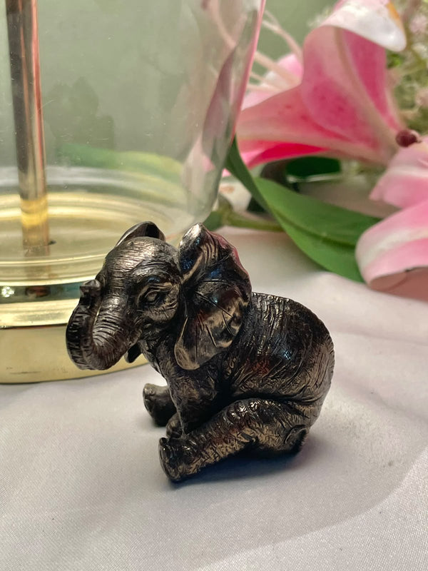 Brass  Elephant Figurine, 1-Piece, Approx. 2.5 in