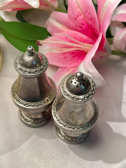 Silver-Tone Metal Condiment Shakers 2-Piece Set 4 in