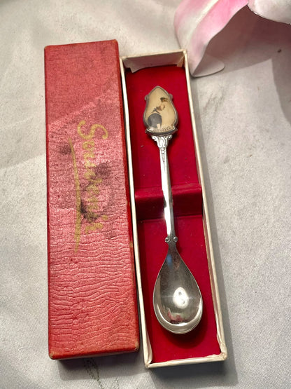 Dutch Costume Silver-Tone Souvenir Spoon with Box 4.5 in