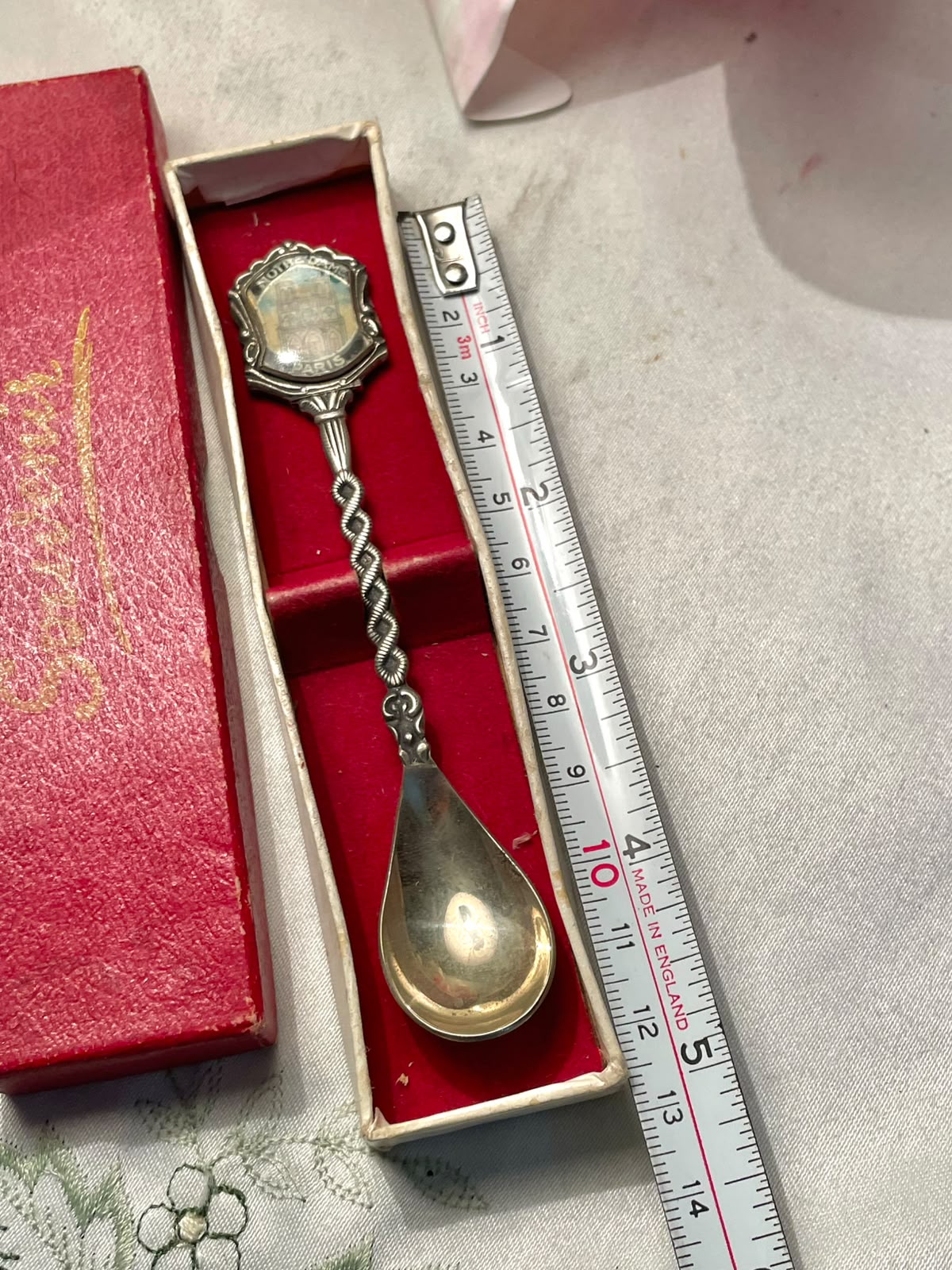 Notre Dame Paris Silver-Tone Souvenir Spoon with Box 4.5 in