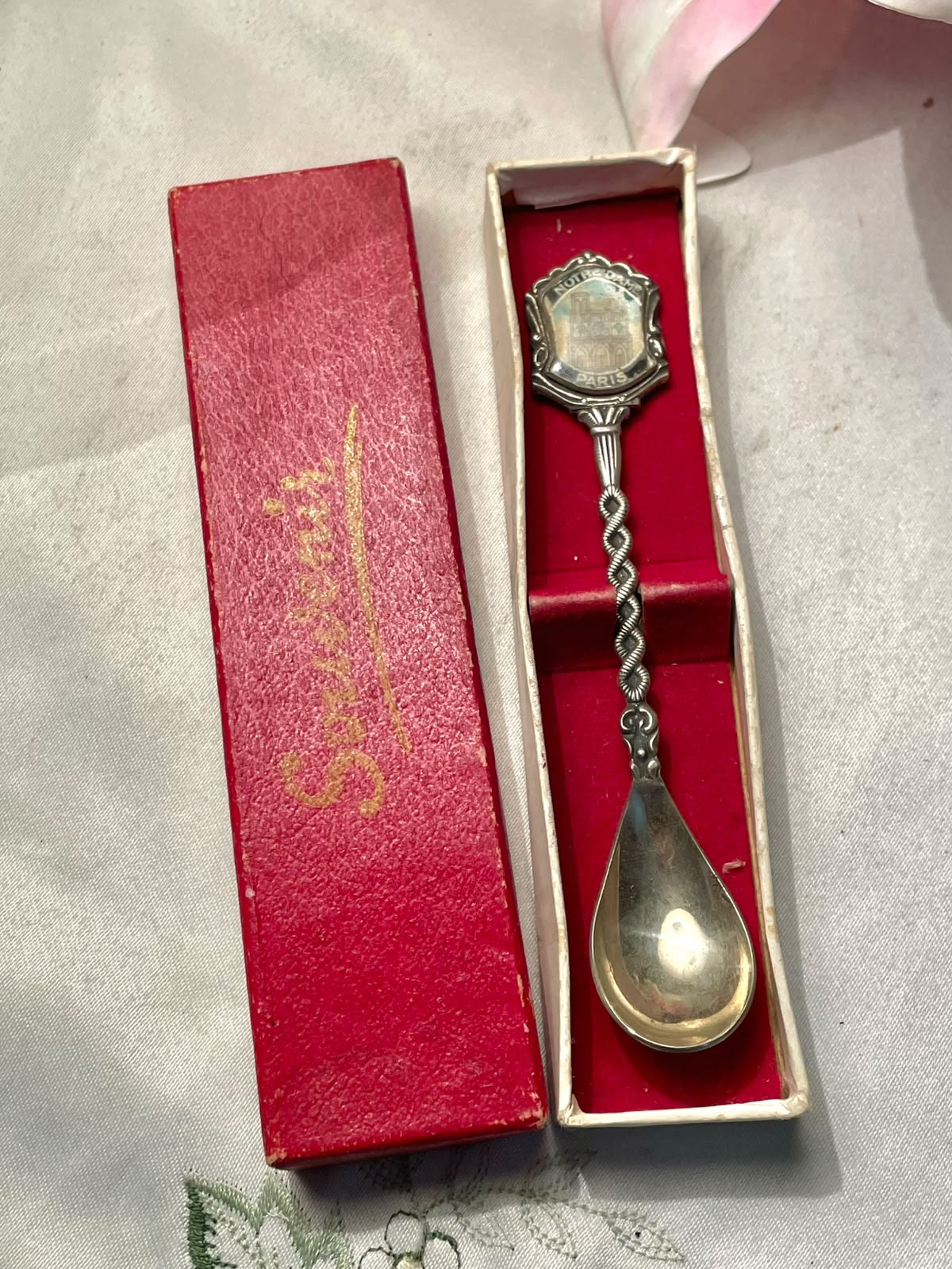 Notre Dame Paris Silver-Tone Souvenir Spoon with Box 4.5 in