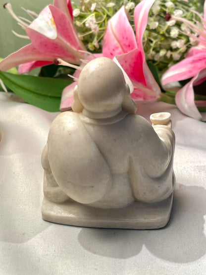 Vintage Ivory-Tone Laughing Buddha Figurine 10 cm