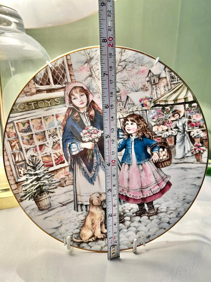 Royal Worcester 1991 NSPCC Christmas Plate “A Posy for Mother” by Kate Aldous, England, 8 in