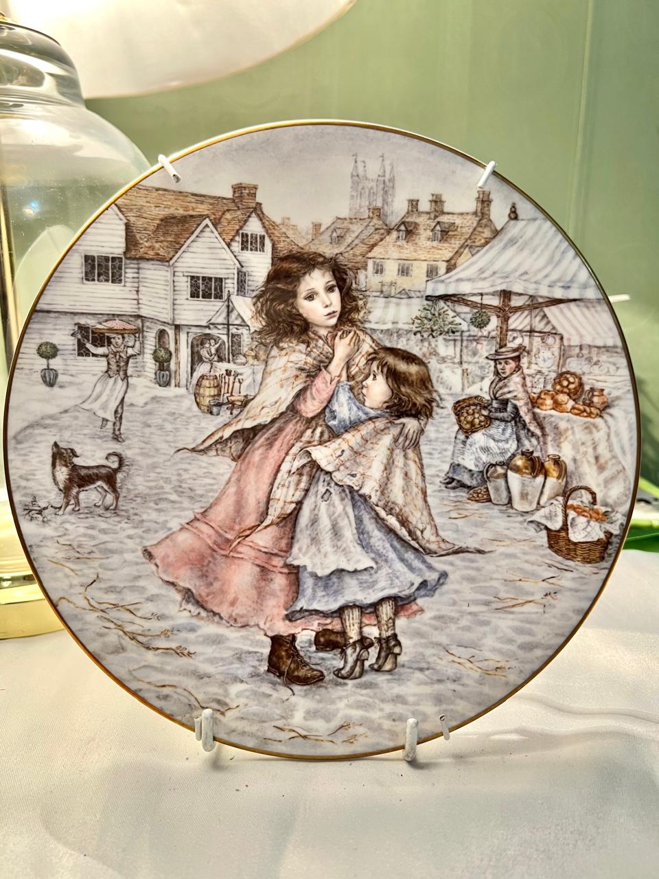 Royal Worcester NSPCC Christmas Plate 1988 “A Christmas Wish” by Mary Carter, England, 8 in